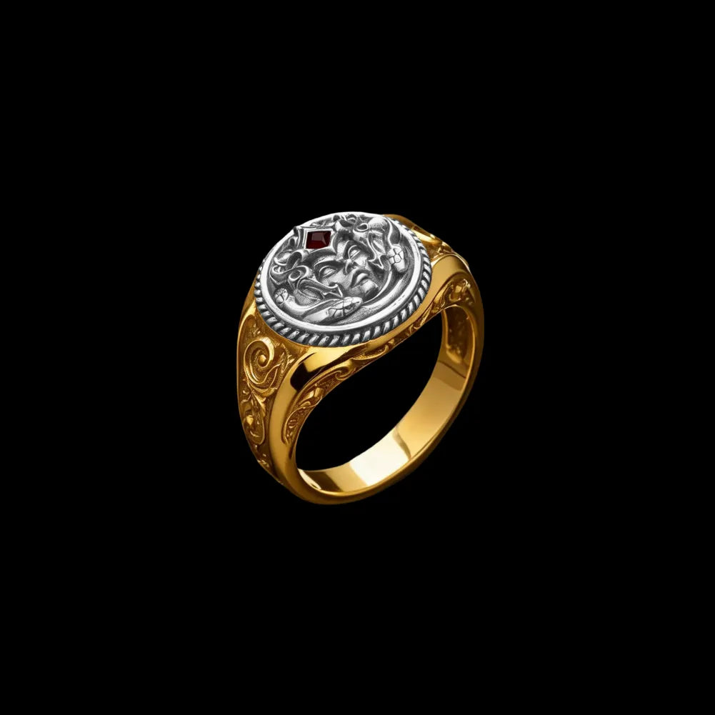 Medusa Signet Ring
