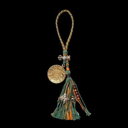 18K Gold Nine Palaces Bagua Talisman Pendant Green Tara Style