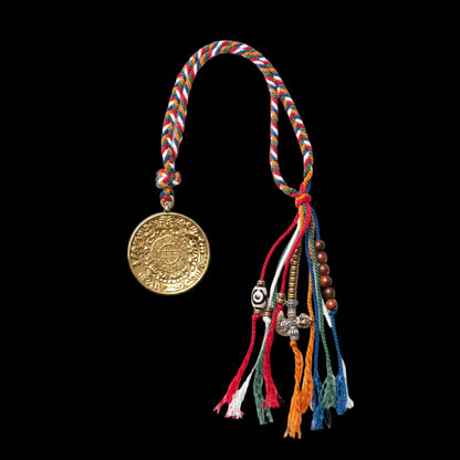 18K Gold Nine Palaces Bagua Talisman Pendant Windhorse Style
