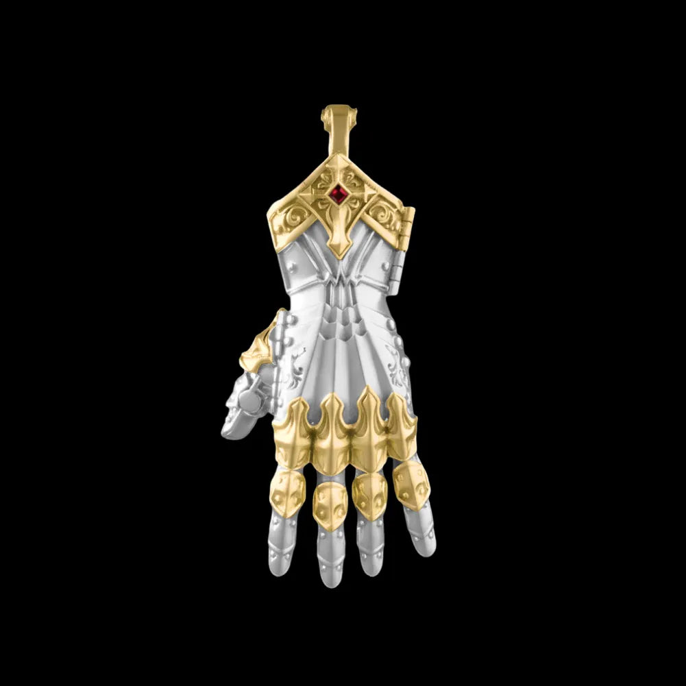 18K Gold With Silver Armored Mechanical Hand Details 01