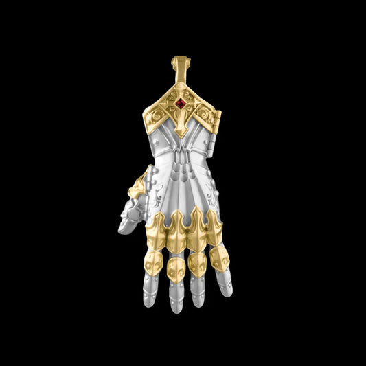 18K Gold With Silver Armored Mechanical Hand Details 01