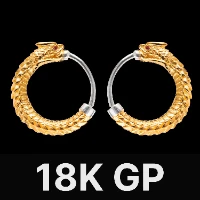 Ouroboros Earrings 18K Gold Vermeil & Ruby