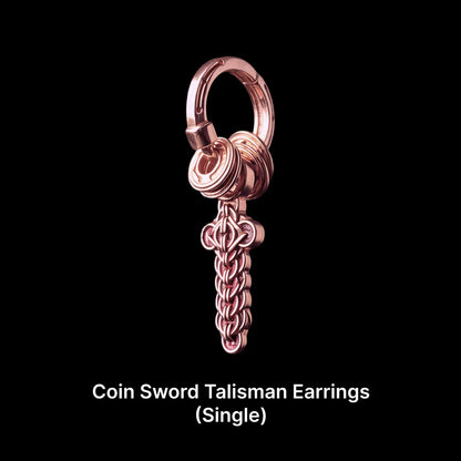 Coin Sword Talisman Earrings