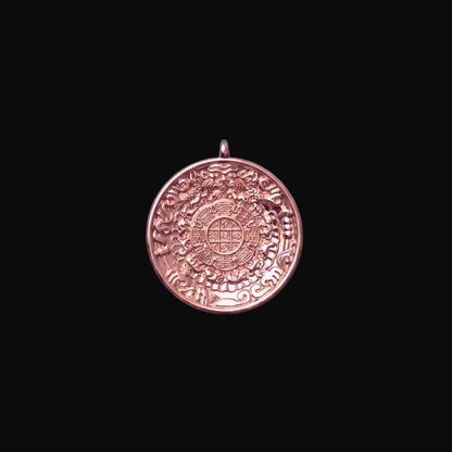 18K Rose Gold Nine Palaces Bagua Talisman Pendant