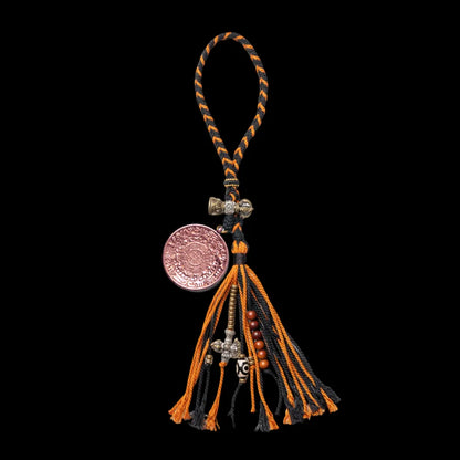 18K Rose Gold Nine Palaces Bagua Talisman Pendant Mahakala Style