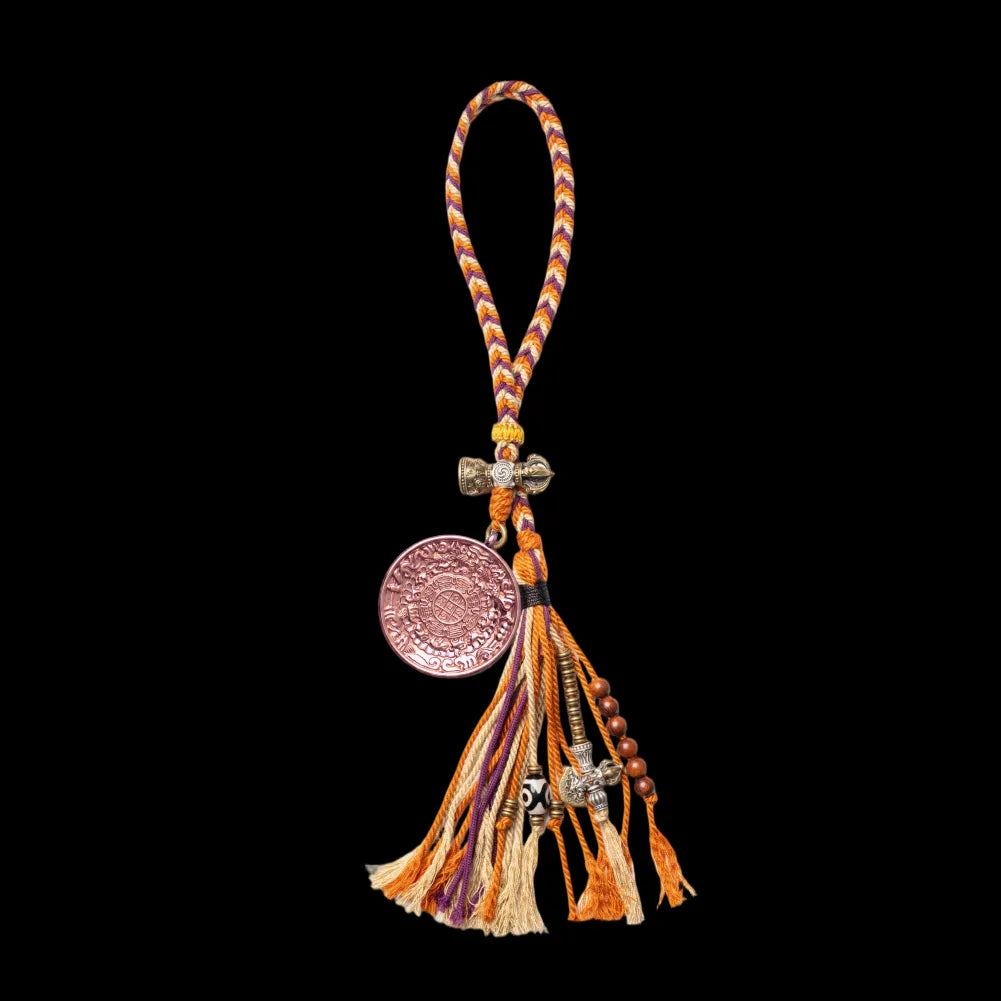 18K Rose Gold Nine Palaces Bagua Talisman Pendant Yellow Jambhala Style