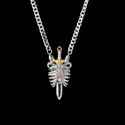 18K White Gold 18K Gold 18K Rose Gold The Beating Heart Pendant small with silver Titanium Steel Necklace