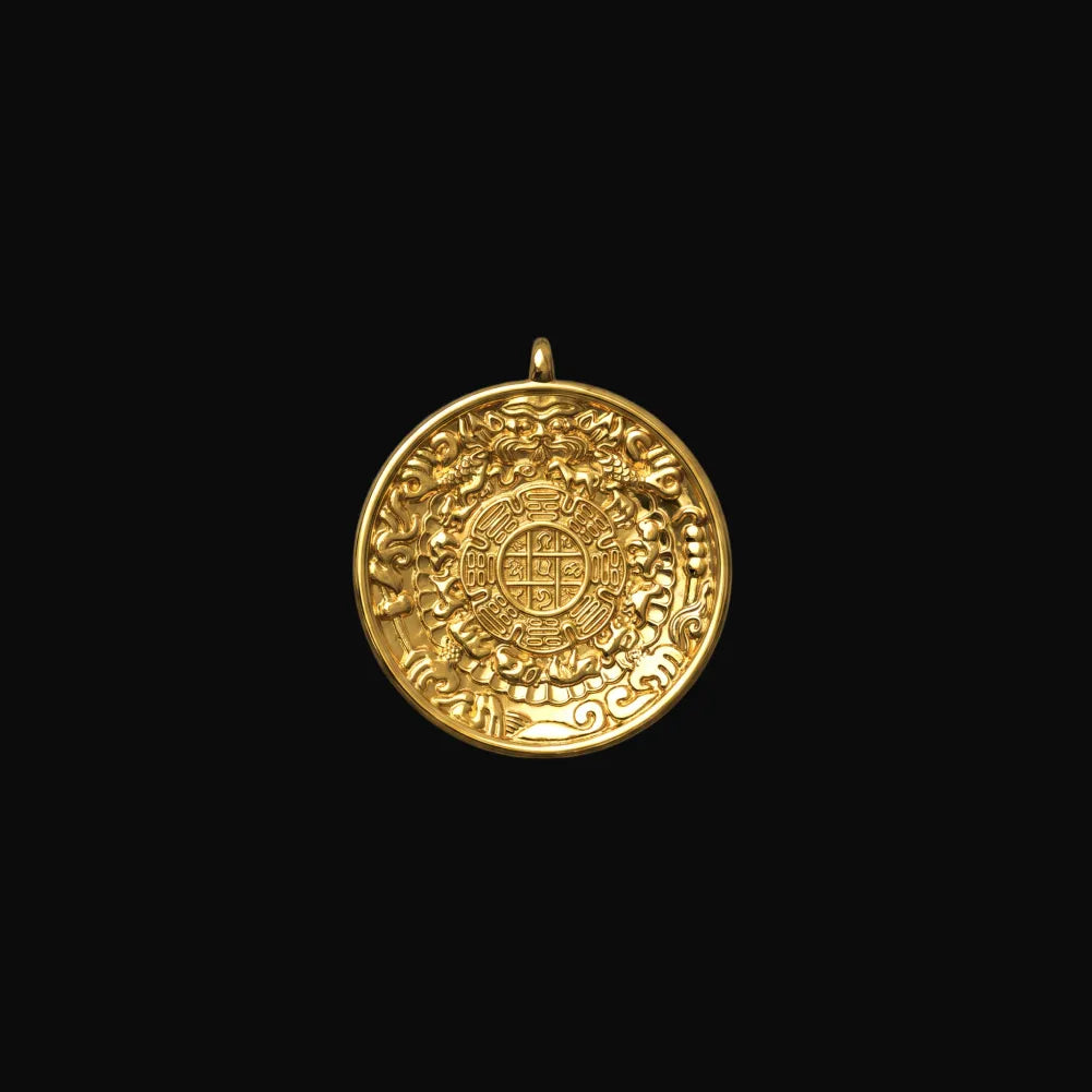 24K Gold Nine Palaces Bagua Talisman Pendant