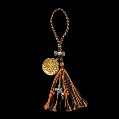 24K Gold Nine Palaces Bagua Talisman Pendant Mahakala Style
