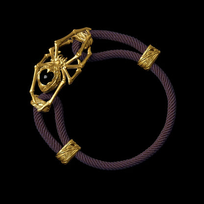 24K Gold Spider Rope Bracelet Milan Rope Dark Purple