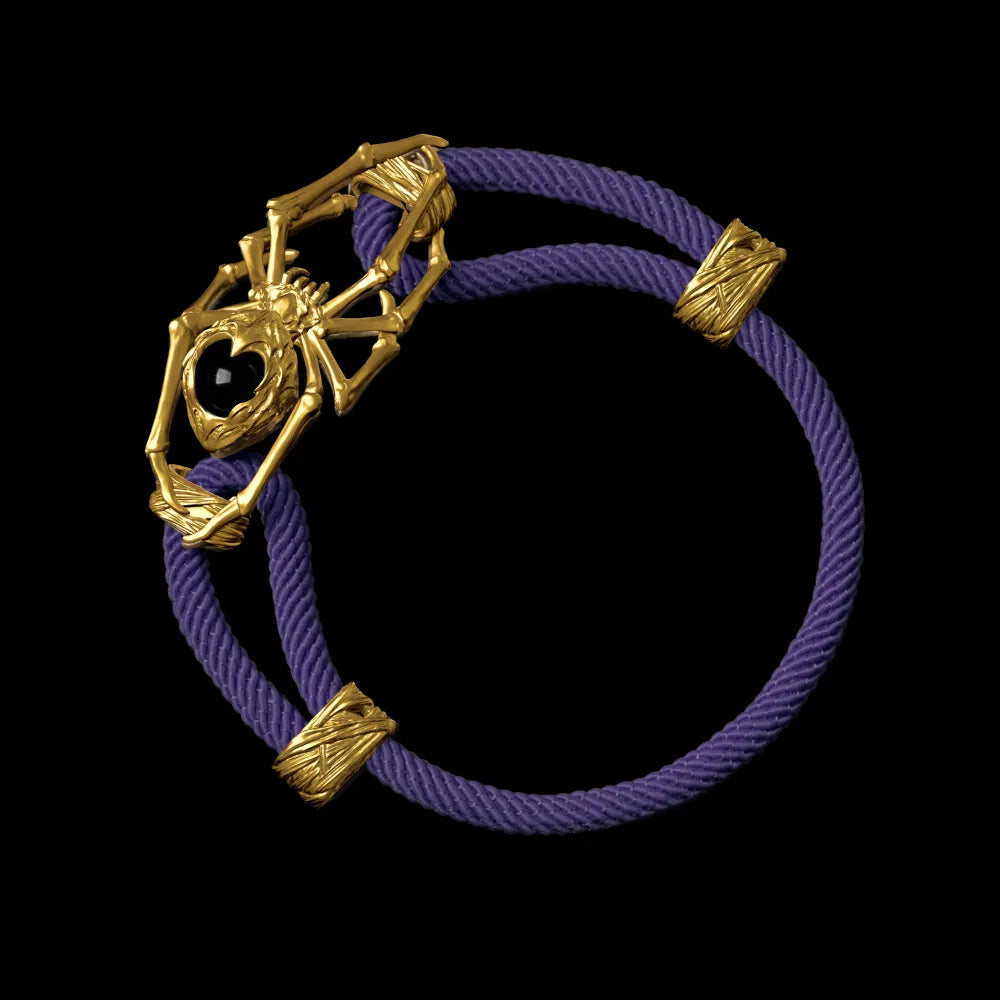 24K Gold Spider Rope Bracelet Milan Rope Purple