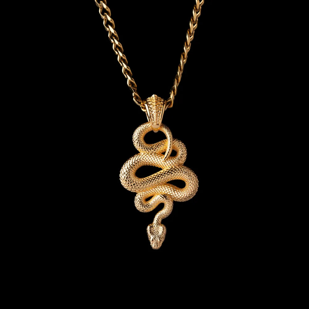 With Gold Color Titanium Steel Link Chain Necklace