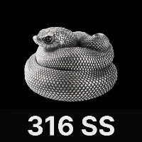 Hognose Snake Bottle Opener 316 Stainless Steel & Black Agate