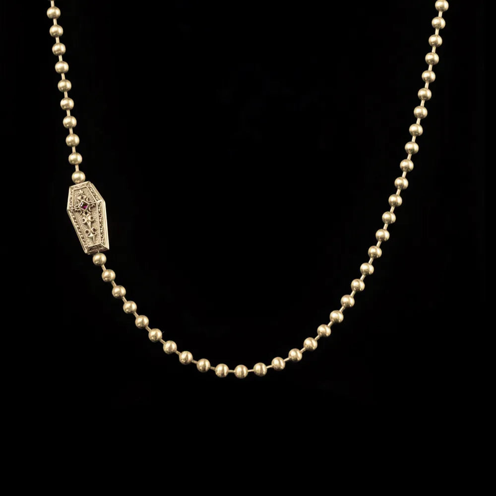Vampire Coffin Ball Chain Necklace