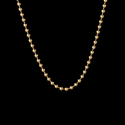 4mm gold color Titanium Steel Ball Chain Necklace SKU