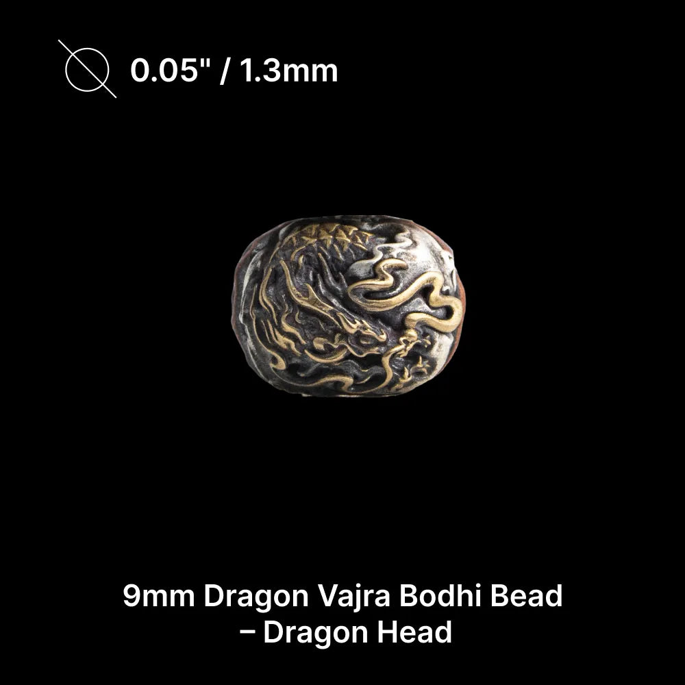 9mm Dragon Vajra Bodhi Bead Pack Option Dragon Head