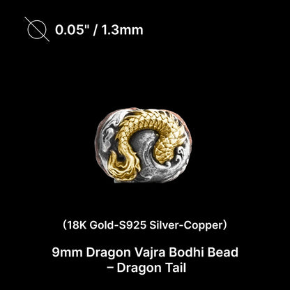9mm Dragon Vajra Bodhi Bead Pack Option Dragon Tail v26