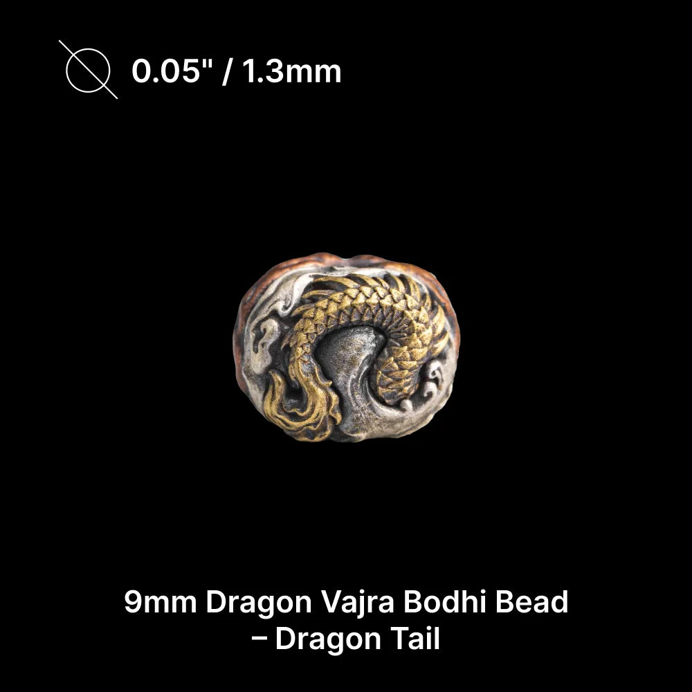 9mm Dragon Vajra Bodhi Bead Pack Option Dragon Tail