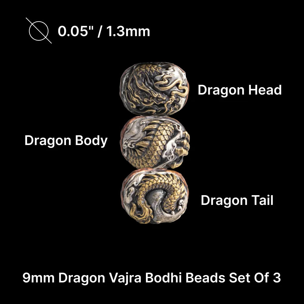 9mm Dragon Vajra Bodhi Bead Pack Option Set 1