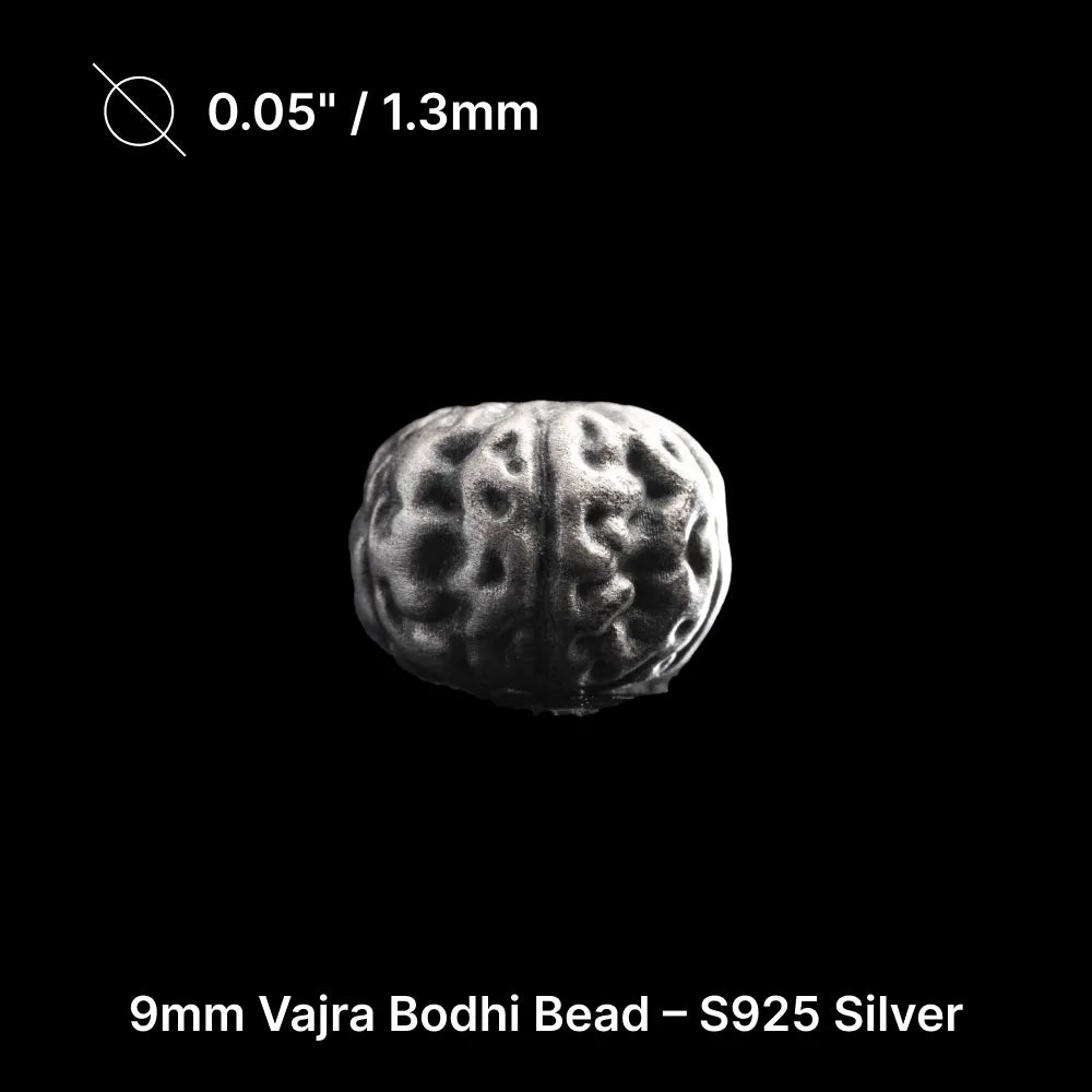 9mm Vajra Bodhi Bead Pack Option oxidized silver