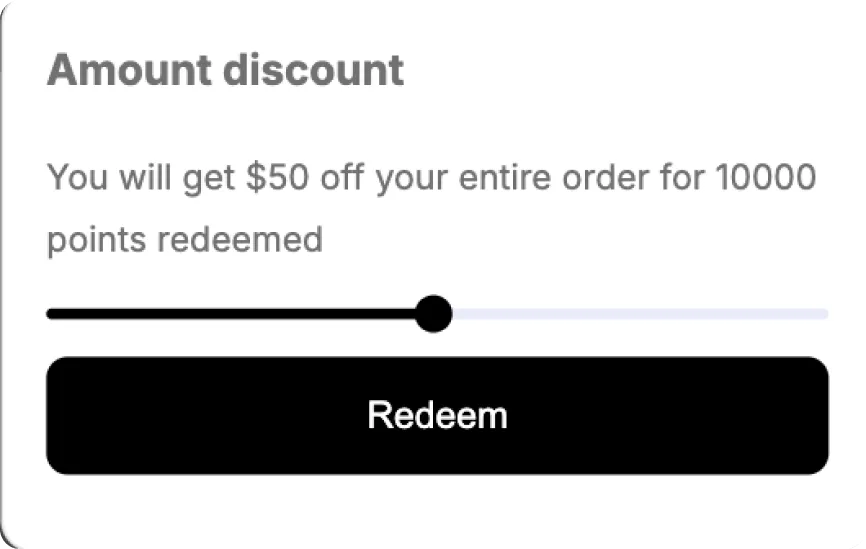Choose redemption amount