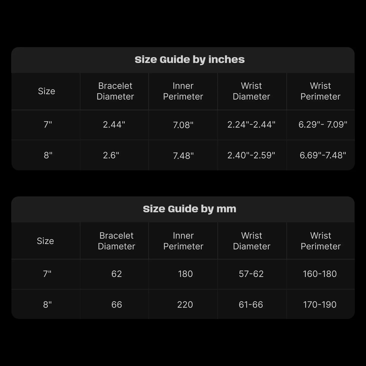 Amphisbaena Bracelet Size Guide