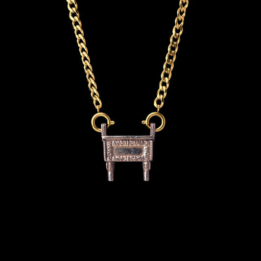Shang Fang Ding With Gold Titanium Steel Chain Necklace