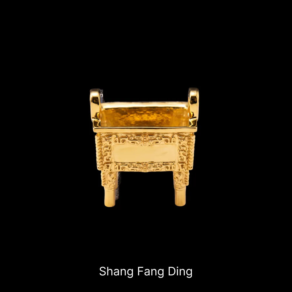 Ancient Chinese Ding 24K Gold Shang Fang Ding