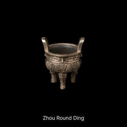 Ancient Chinese Ding Brass Zhou Round Ding