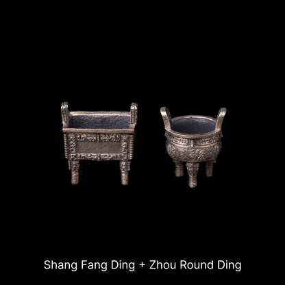 Ancient Chinese Ding Bronze Shang Fang and Zhou Round C0982QZ C001