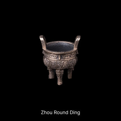Ancient Chinese Ding Bronze Zhou Round Ding C1149QZ
