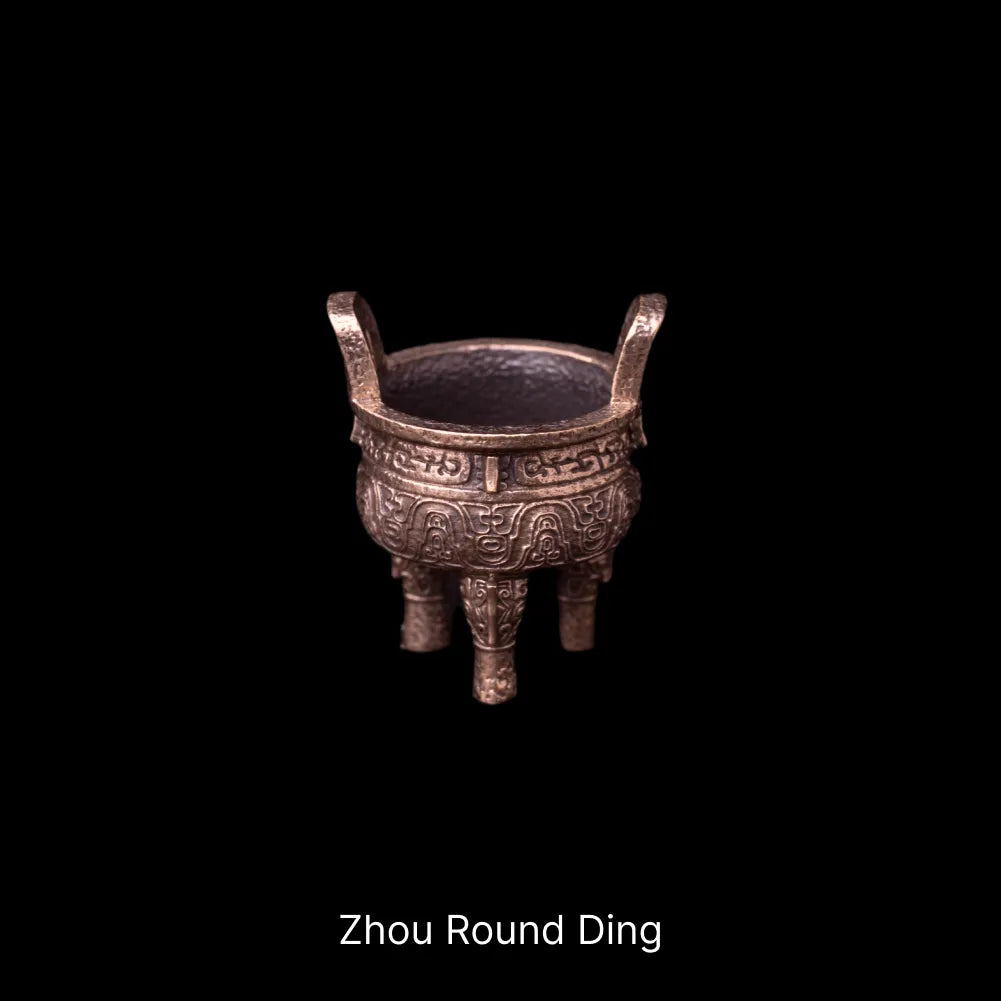 Ancient Chinese Ding Copper Zhou Round Ding