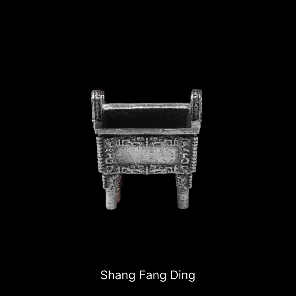 Ancient Chinese Ding White Bronze Shang Fang Ding