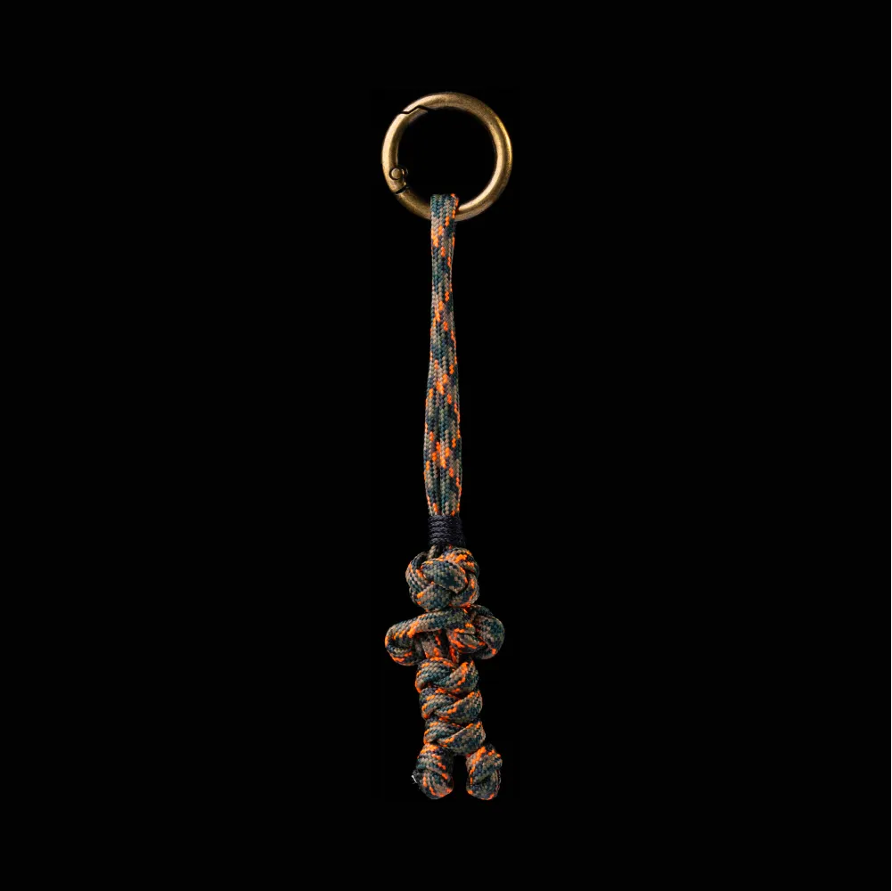 Bear Version Brass Paracord Braided Keychain Assault Camo