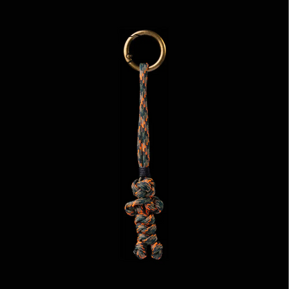Bear Version Brass Paracord Braided Keychain Assault Camo