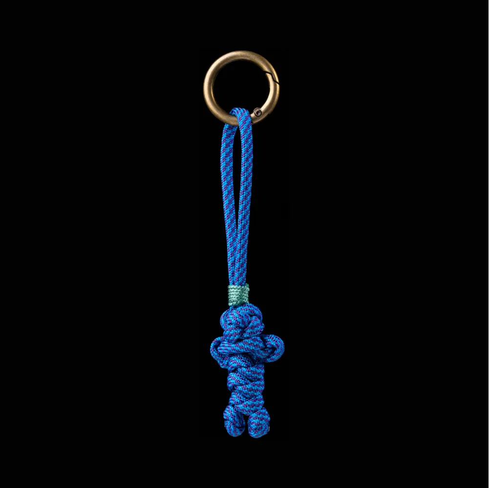 Bear Version Brass Paracord Braided Keychain BlueViolet Twist