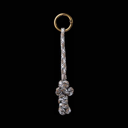 Bear Version Brass Paracord Braided Keychain Cappuccino