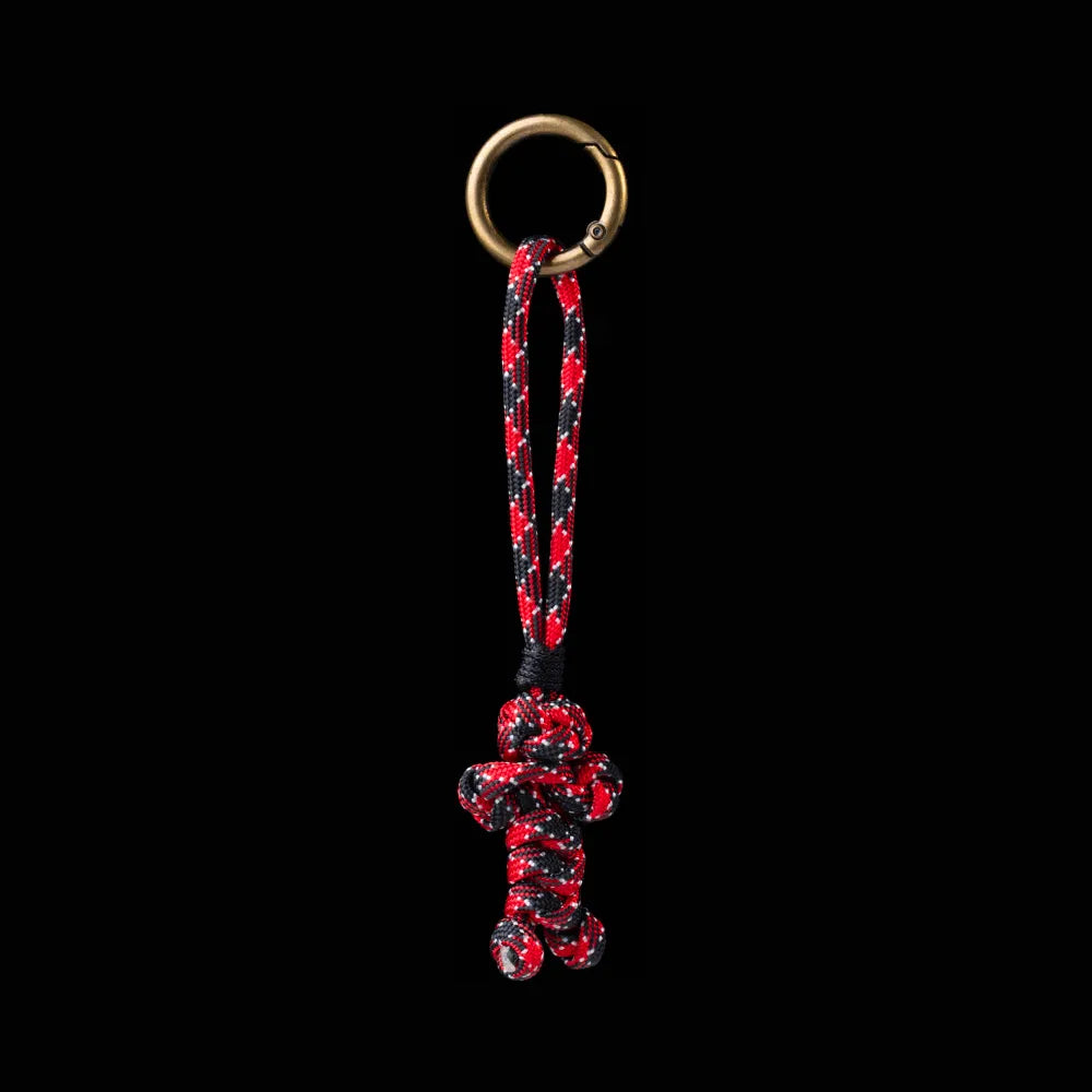 Bear Version Brass Paracord Braided Keychain Deadpool Red