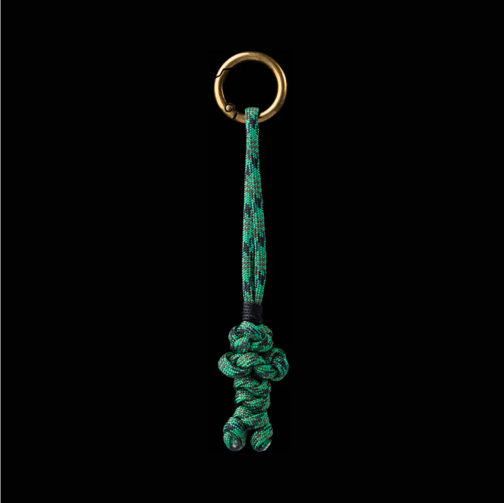 Bear Version Brass Paracord Braided Keychain Forest Tale