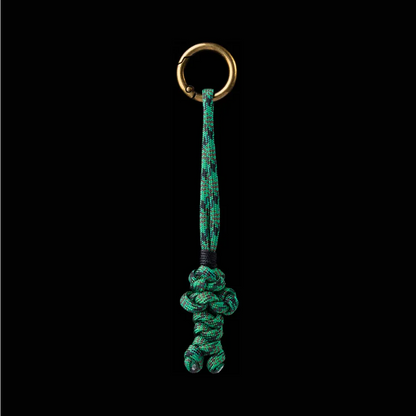 Bear Version Brass Paracord Braided Keychain Forest Tale