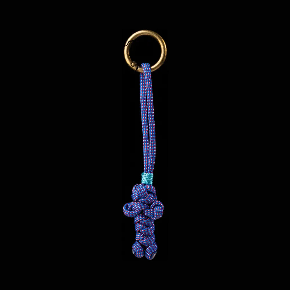 Bear Version Brass Paracord Braided Keychain Neon Ribbon