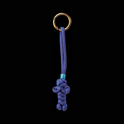 Bear Version Brass Paracord Braided Keychain Neon Ribbon