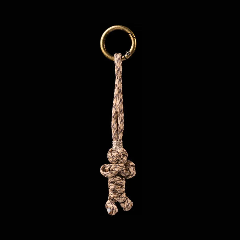 Bear Version Brass Paracord Braided Keychain Rattlesnake