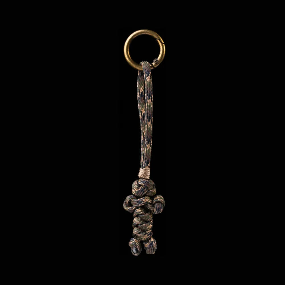 Bear Version Brass Paracord Braided Keychain Tactical Camo