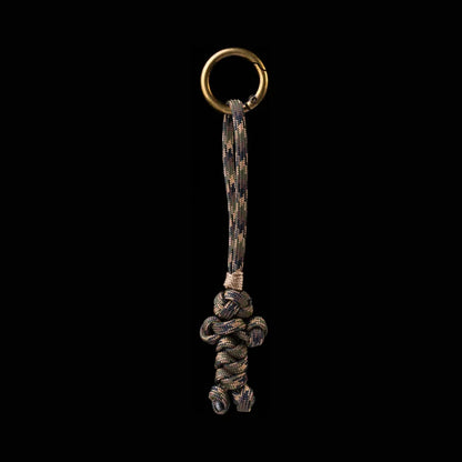 Bear Version Brass Paracord Braided Keychain Tactical Camo