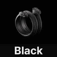 Amphisbaena Triple layer Ring Black & Black Zircon