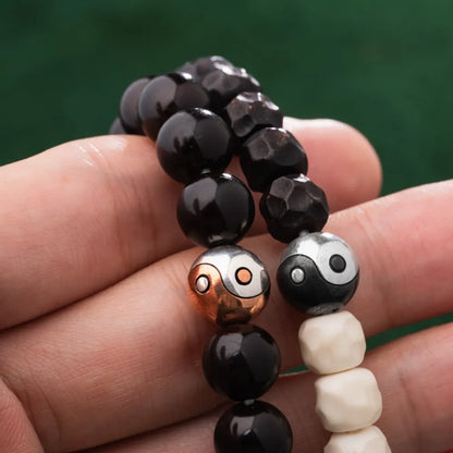 Black Copper Taiji Bead Details 01