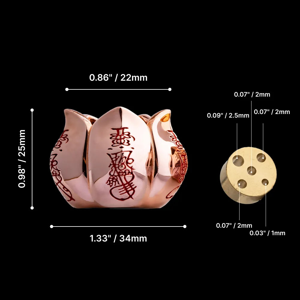 Black Copper Wealth Lotus Incense Holder Parameter