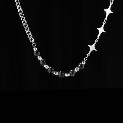 Black Onyx Star Necklace Details 01