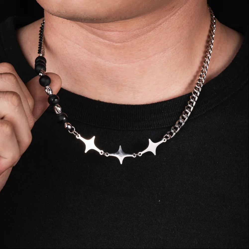 Black Onyx Star Necklace Details 02